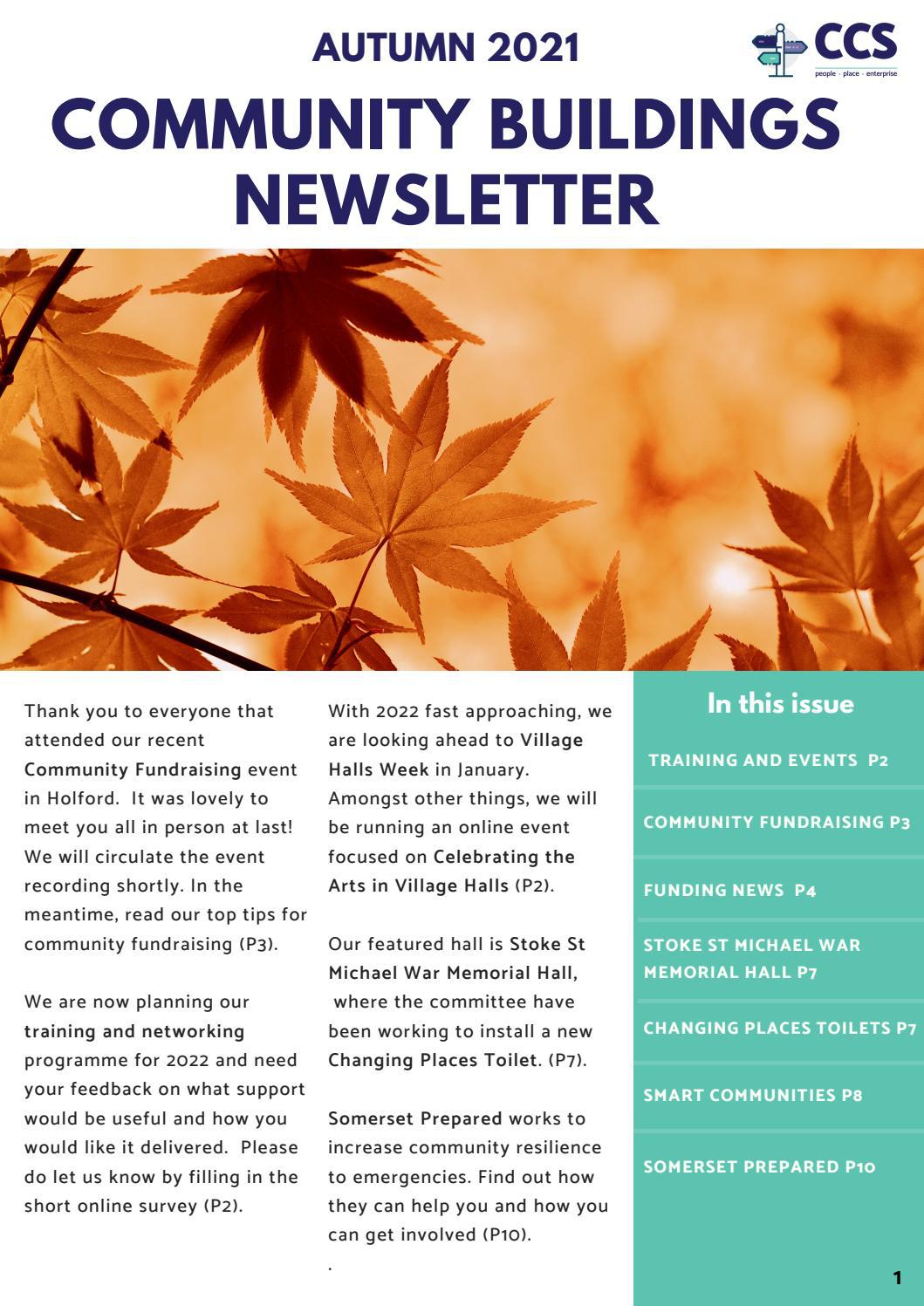 CCS Community Buildings Autumn Newsletter 2021 by Community Council for ...