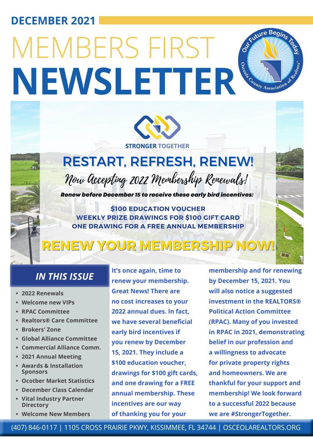 December 2021 Newsletter by Osceola County Association of REALTORS® - Issuu