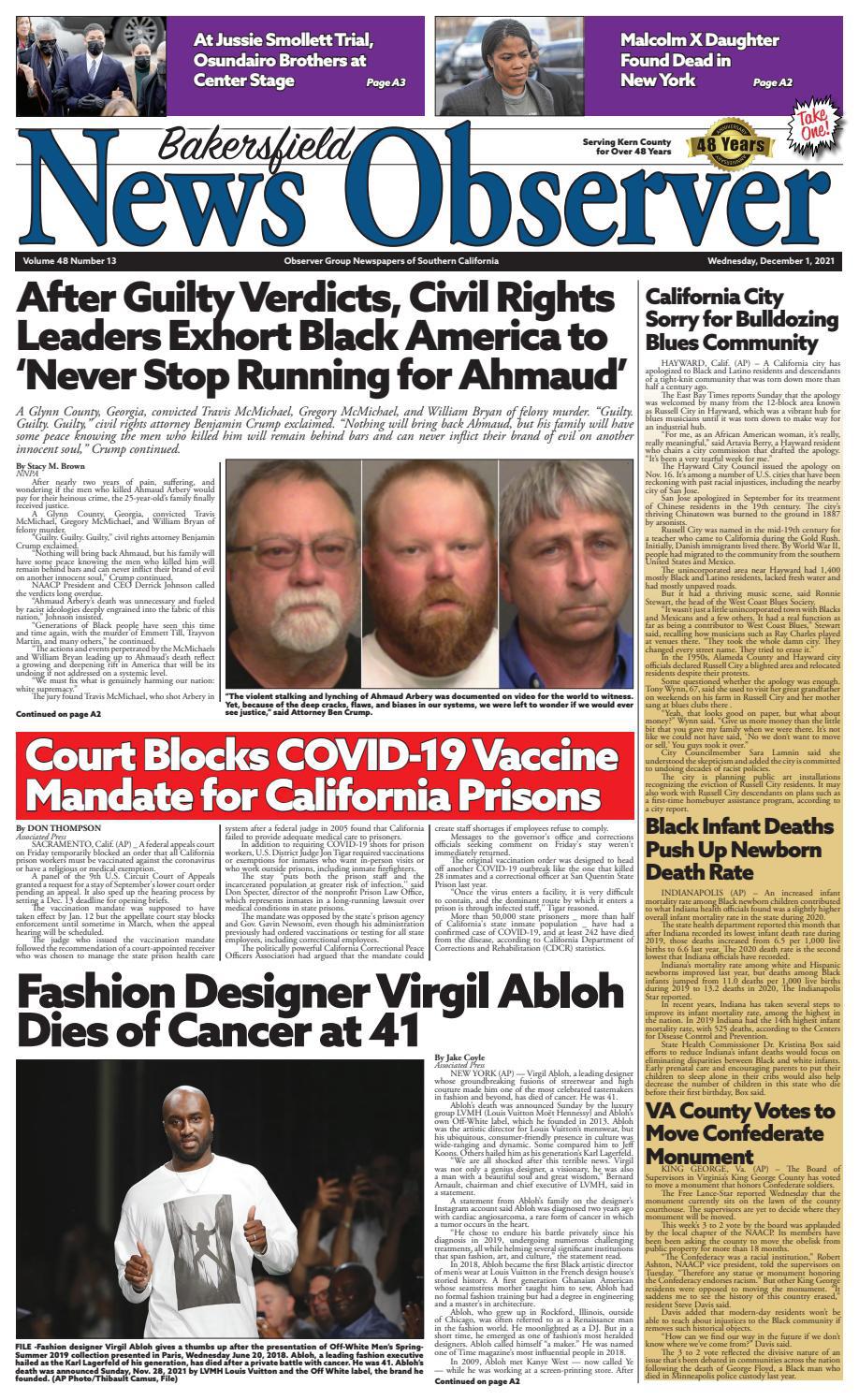 Bakersfield News Observer 12.1.21 by Observer Group Newspapers of