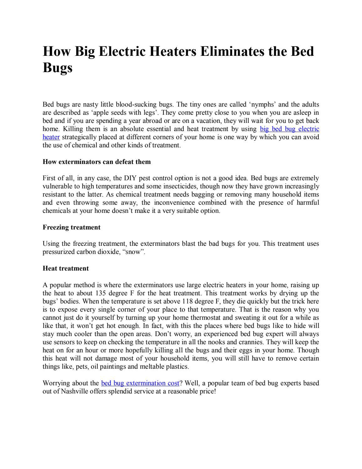 How Big Electric Heaters Eliminates the Bed Bugs by David Alexander Issuu