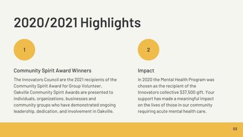 Oakville 医疗 Foundation Innovators Program 第 3 页