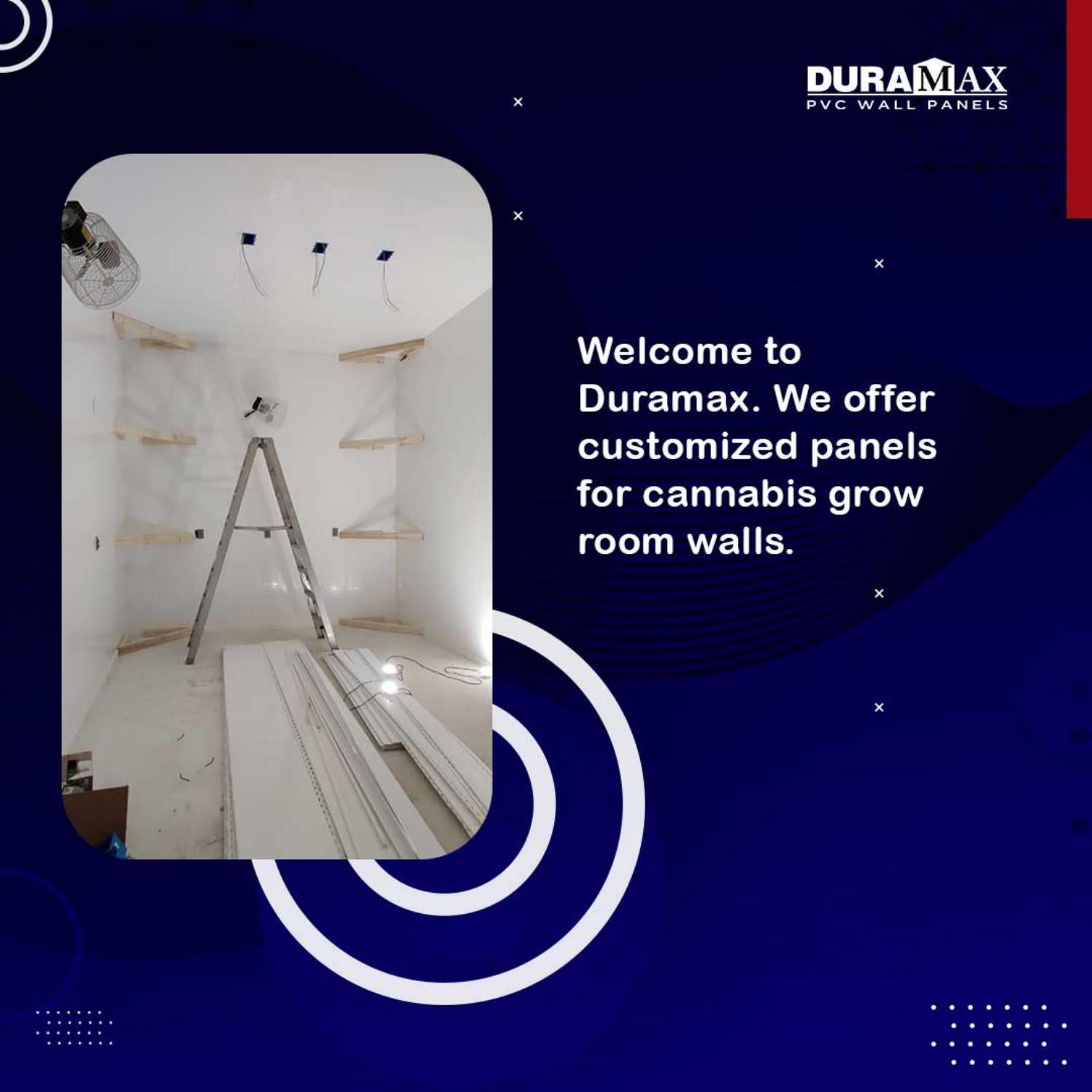 Vinyl panels are ideal for cannabis grow room walls by Duramax PVC Wall