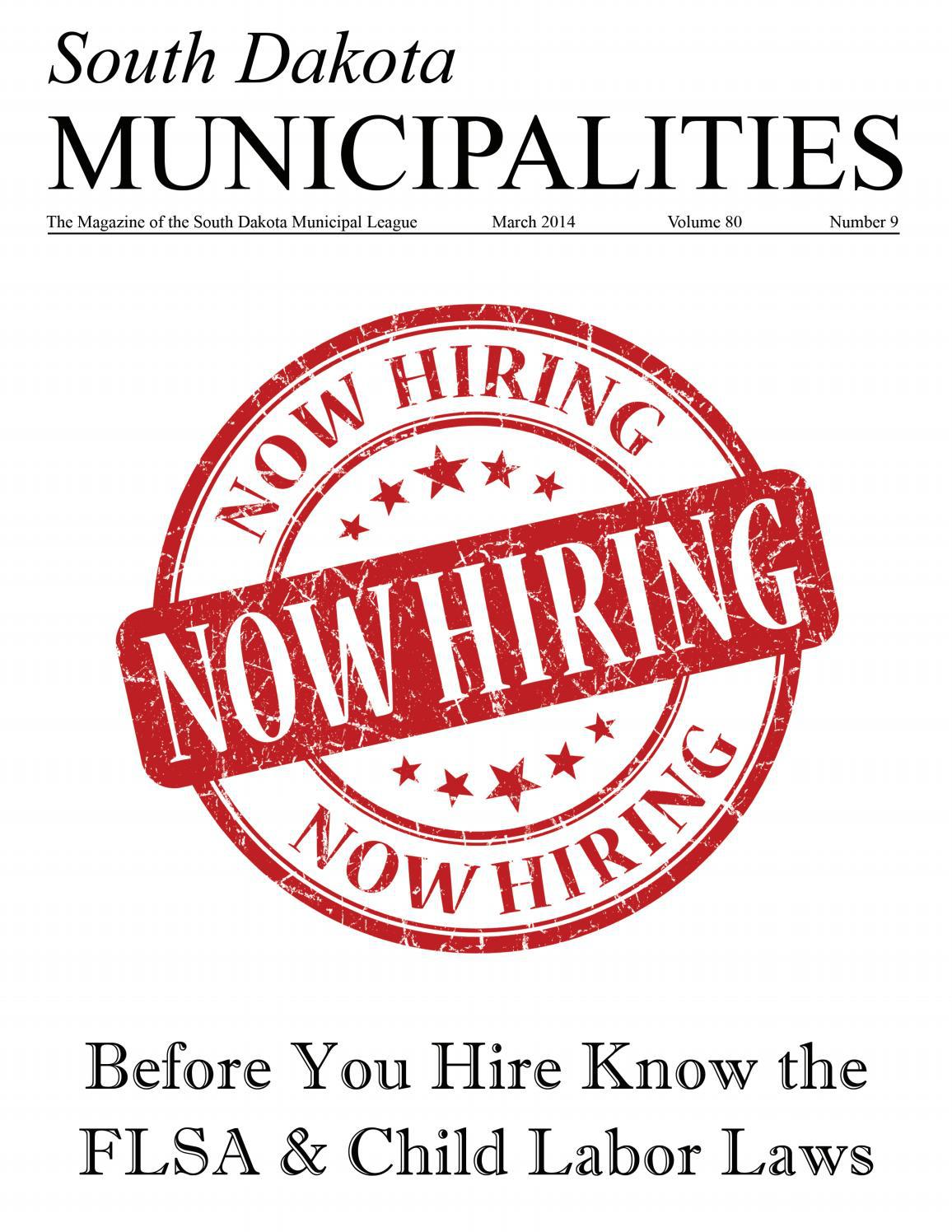 South Dakota Municipalities March 2014 by South Dakota Municipal