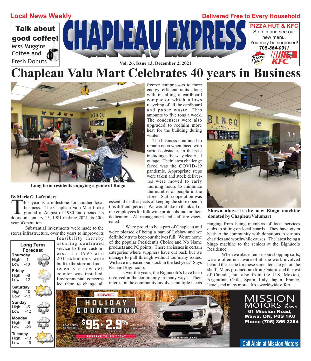 12022021 December 2 2021 by The Chapleau Express Issuu