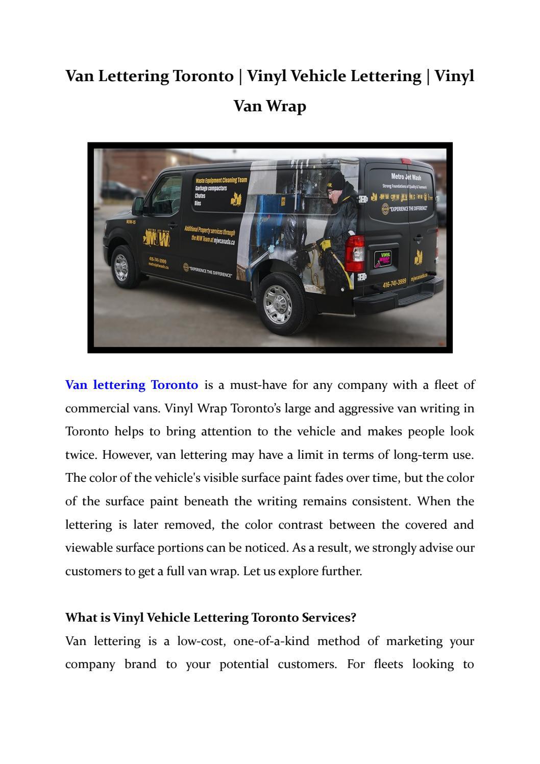 Van Lettering Toronto Vinyl Vehicle Lettering Vinyl Van Wrap by