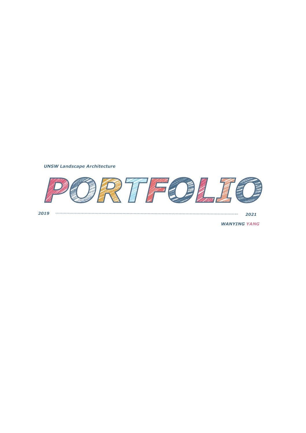 UNSW Landscape Architecture Portfolio 2021 by 杨婉莹 Issuu
