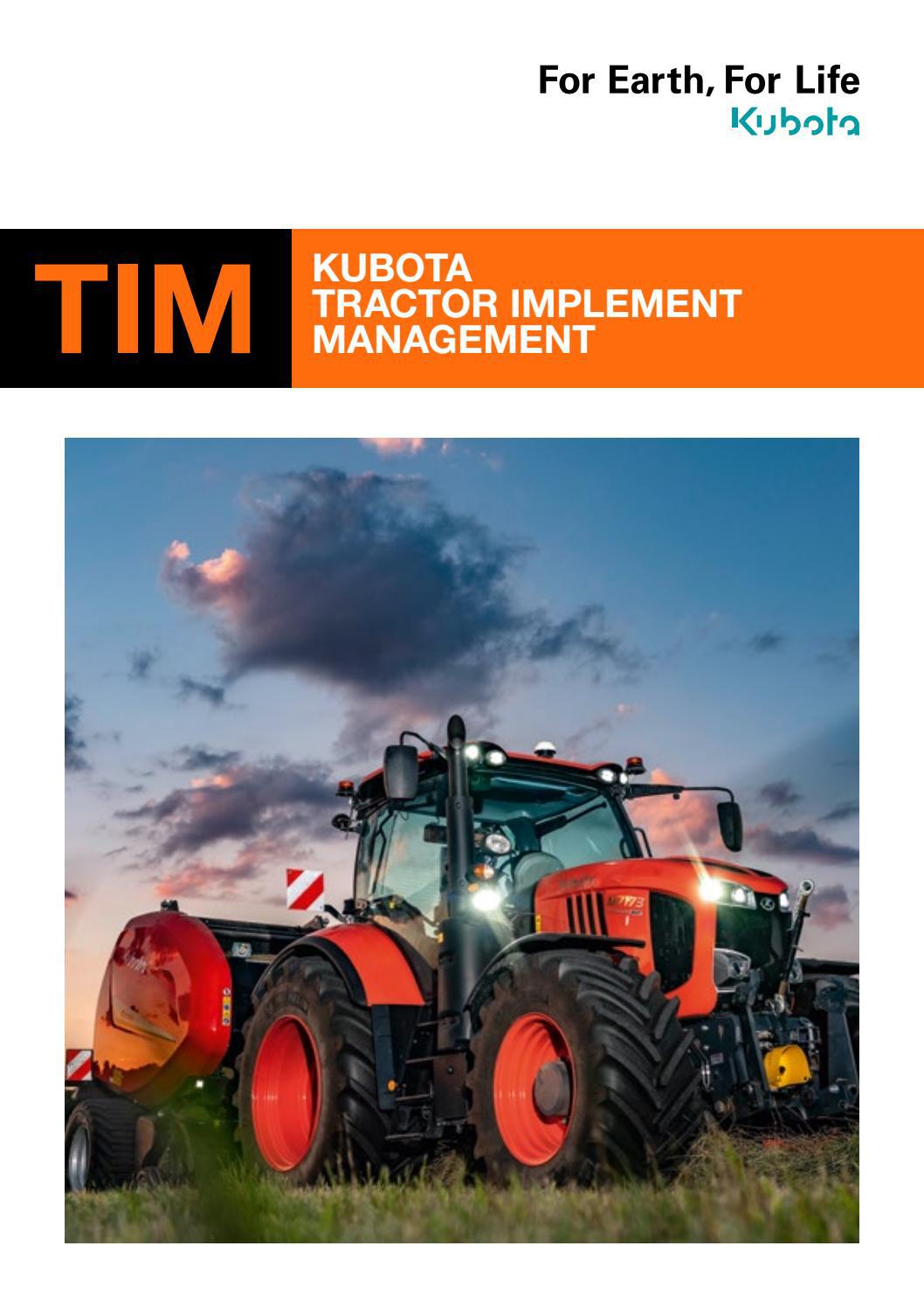 KUBOTA TRACTOR IMPLEMENT MANAGEMENT EN by Kverneland Group Issuu