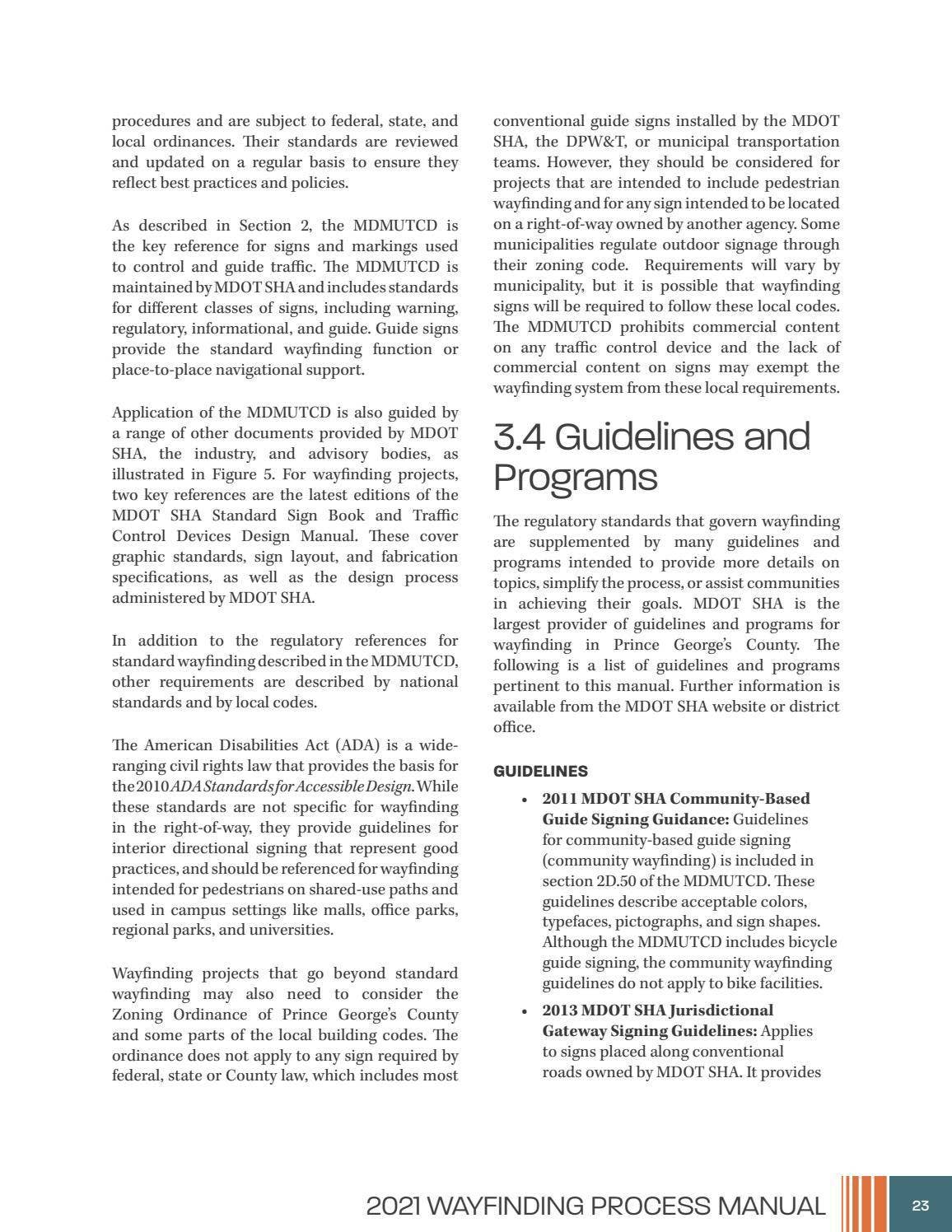 Wayfinding Process Manual - November 2021 by The Maryland-National ...