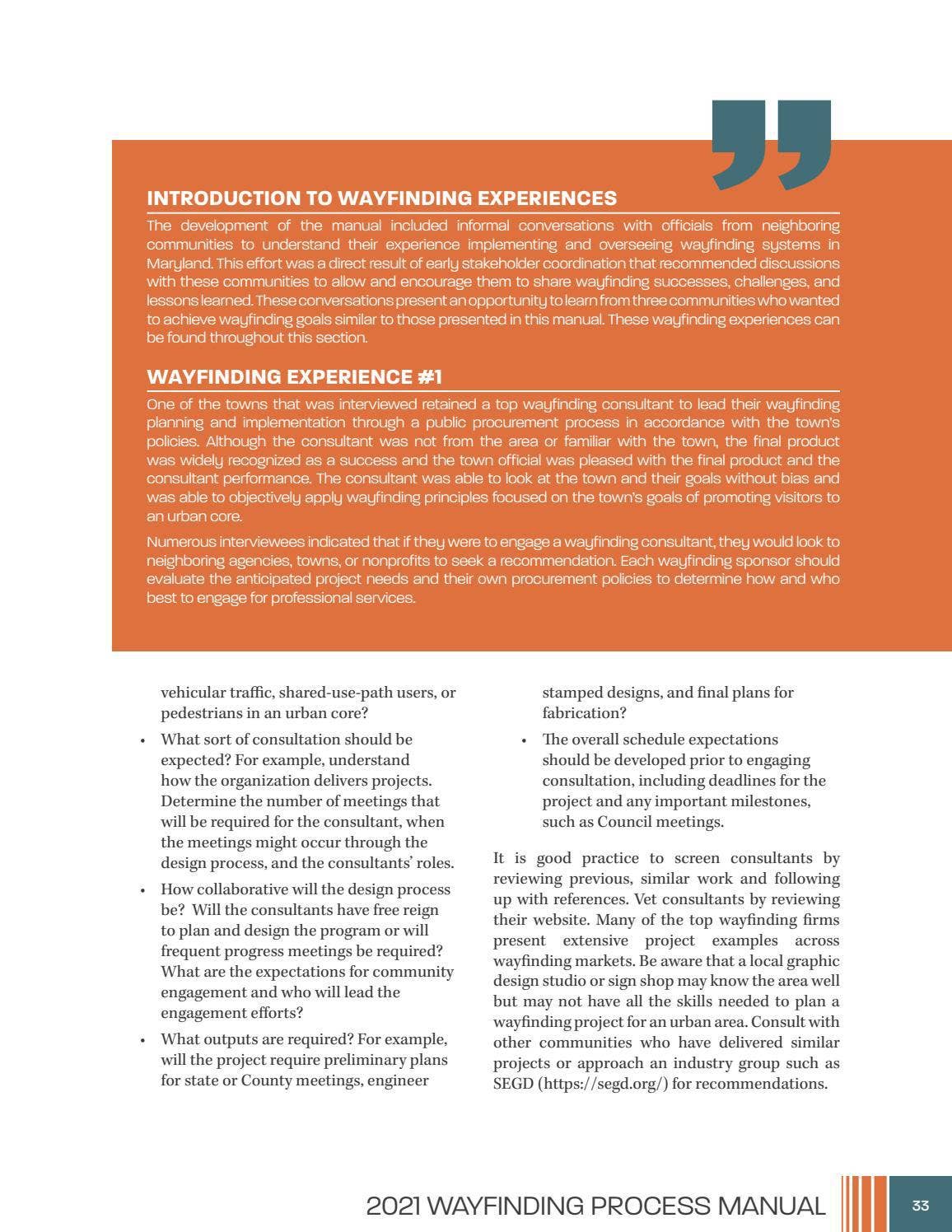 Wayfinding Process Manual - November 2021 by The Maryland-National ...