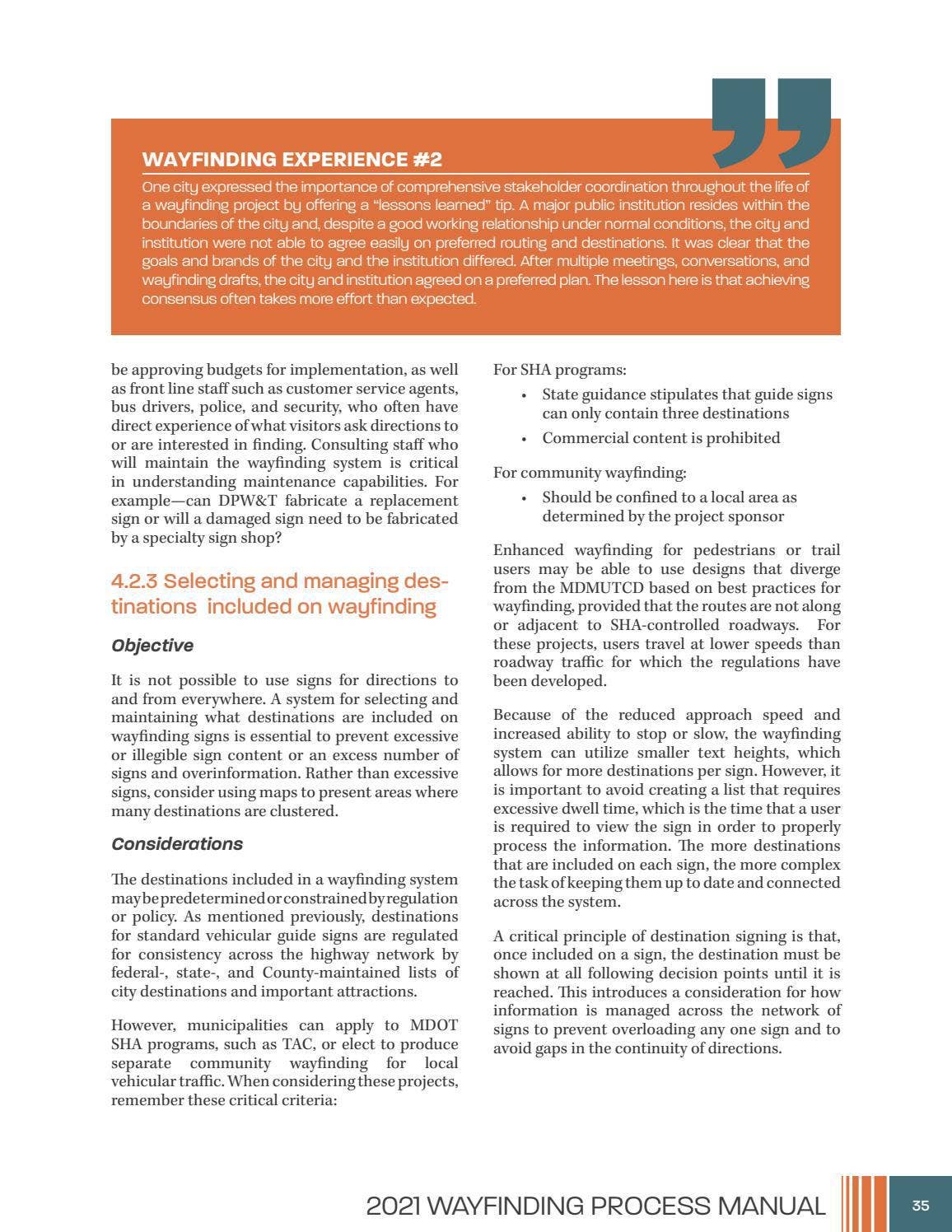 Wayfinding Process Manual - November 2021 by The Maryland-National ...