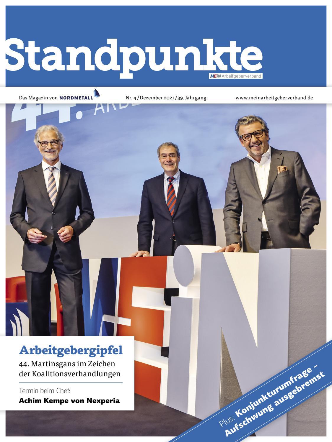 Standpunkte Dezember 2021 by NORDMETALL & AGV Nord: MEiN Arbeitgeberverband - Issuu
