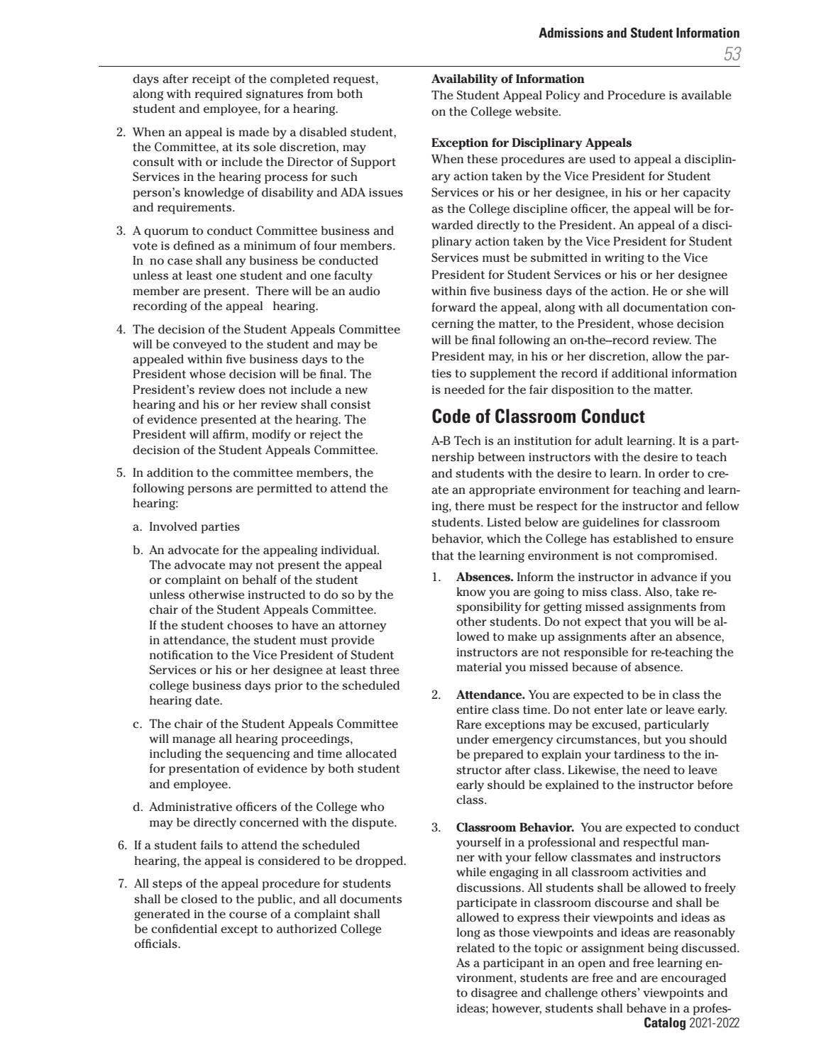 20212022 AB Tech Catalog by Asheville Technical Community