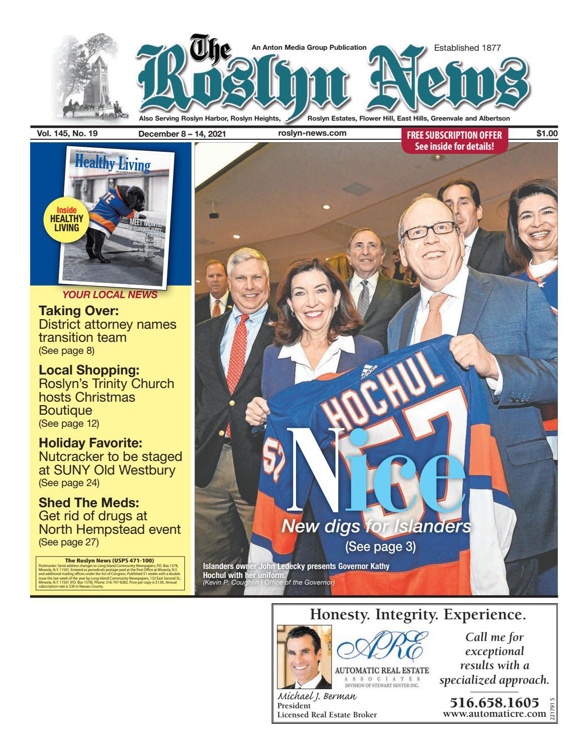 The Roslyn News 12 8 21 Edition Is Published Weekly By Anton Media 