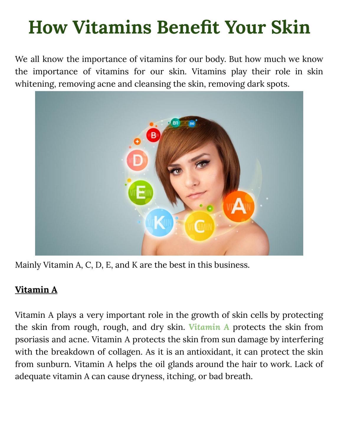 How Vitamins Benefit Your Skin by NutriSport Pharmacal Inc. Issuu
