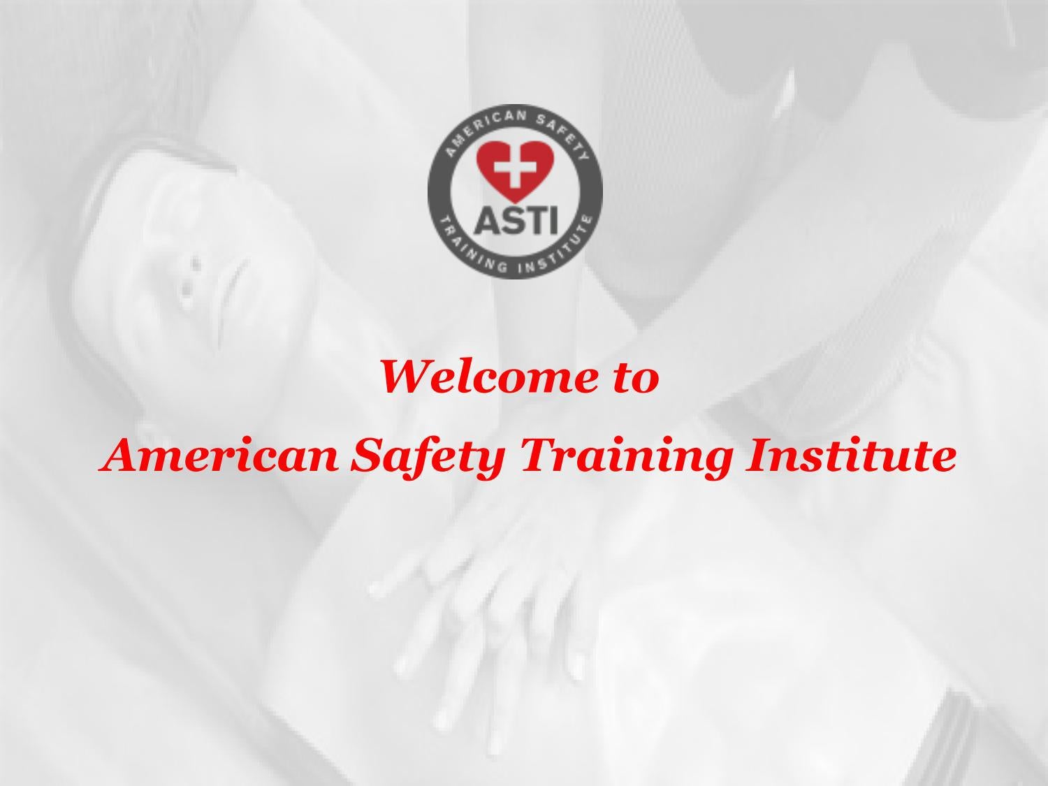 Join Online CPR Class of American STI by American Safety Training
