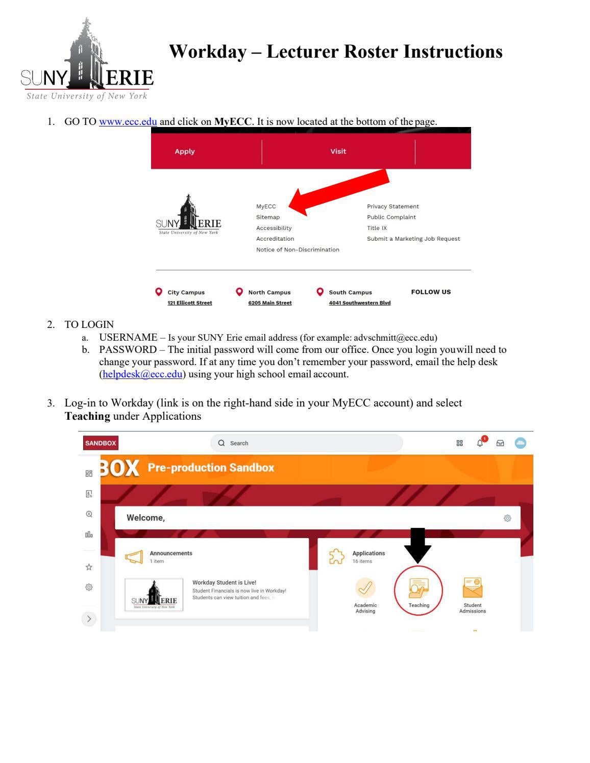 Workday - Lecturer Roster Instructions by SUNY Erie - Issuu