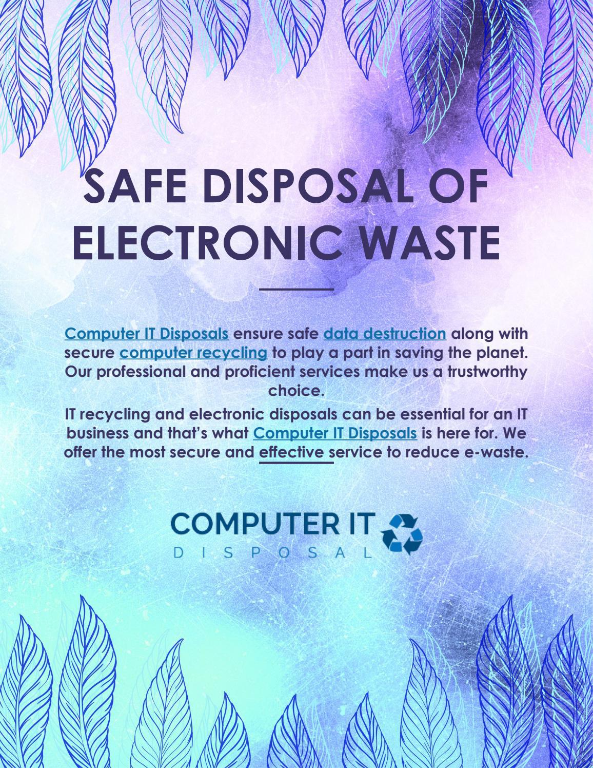 Best Ways for Safe Disposal of Electronic Waste in the UK by computerit