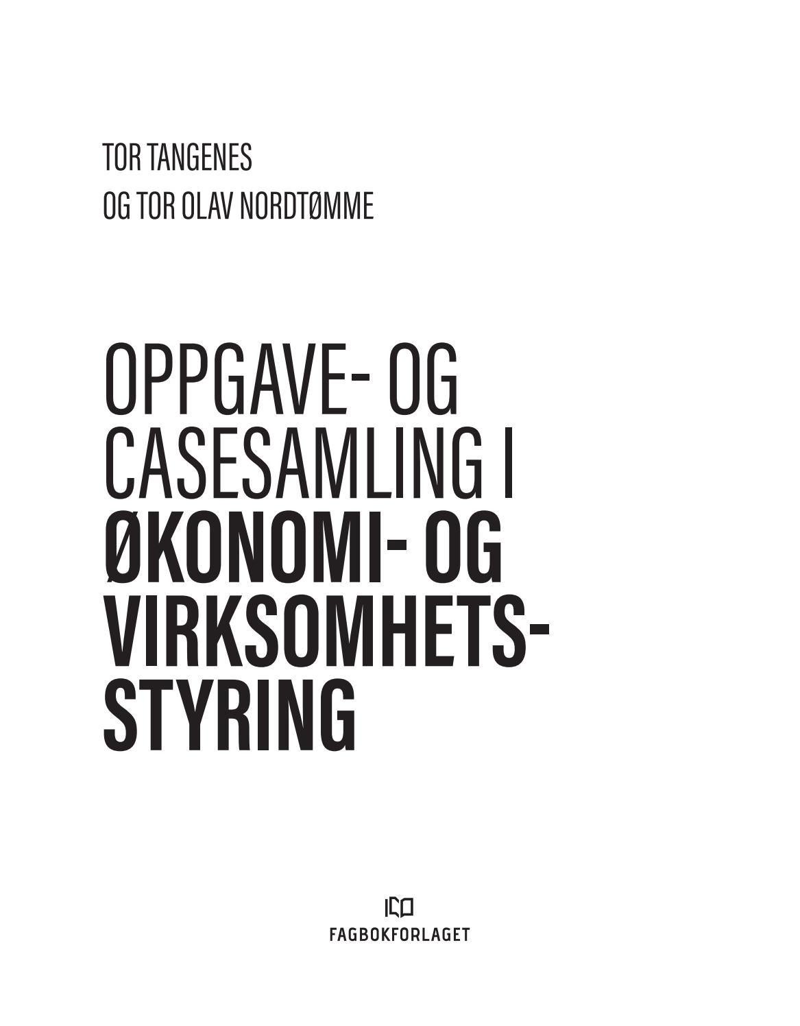 Oppgave Og Casesamling I konomi Og Virksomhetsstyring 9788245039078 