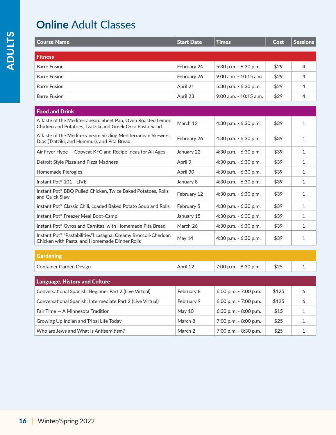 Community Ed Winter/Spring 2022 Catalog by Wayzata Public Schools Issuu