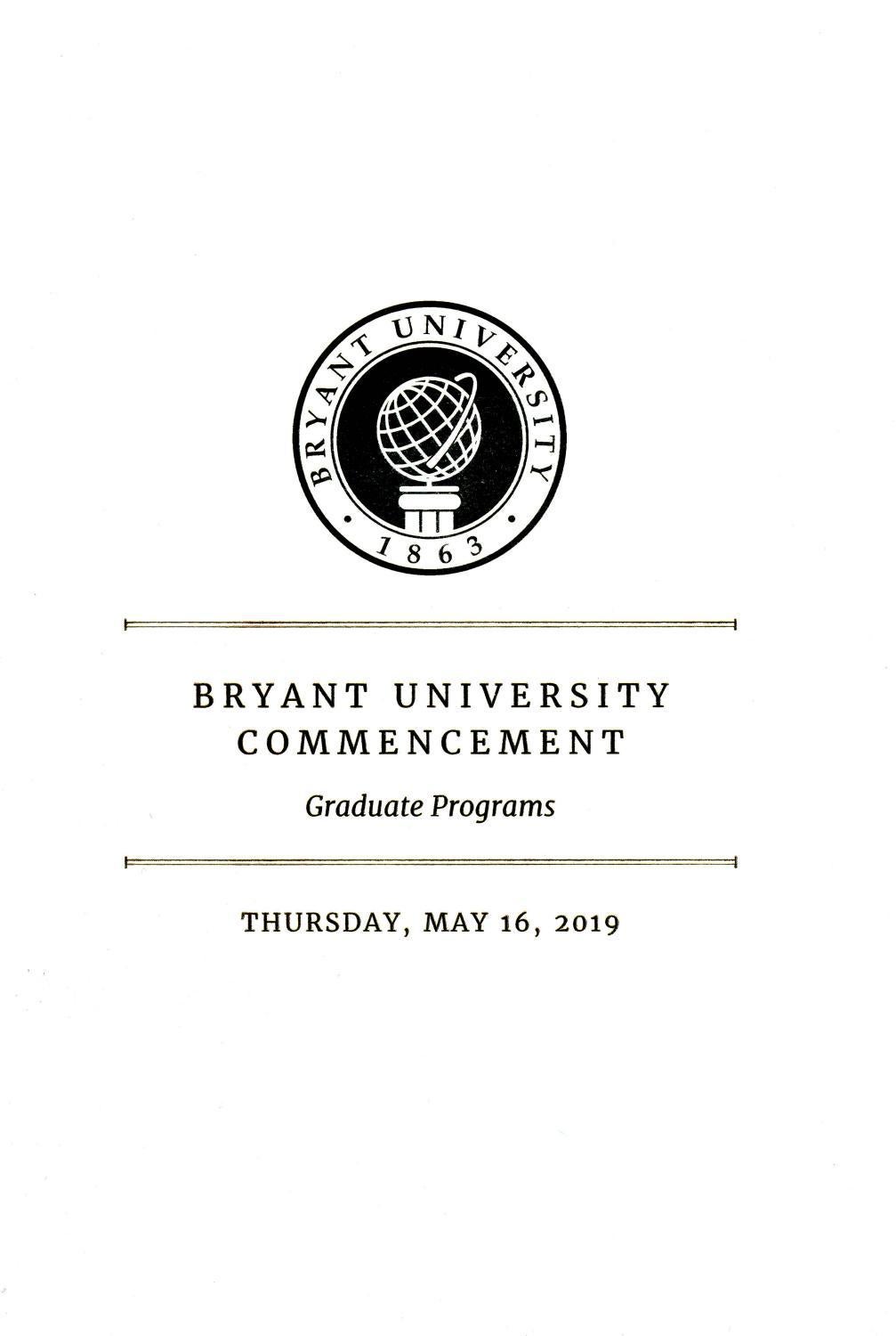 Bryant University Commencement Graduate Programs by Bryant University