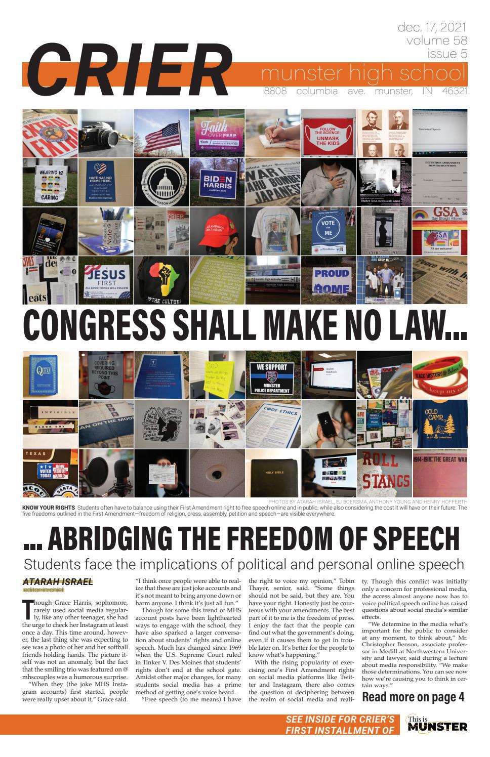 MHS Crier | Issue 5 | 12.17.2021 by Munster High School Crier - Issuu