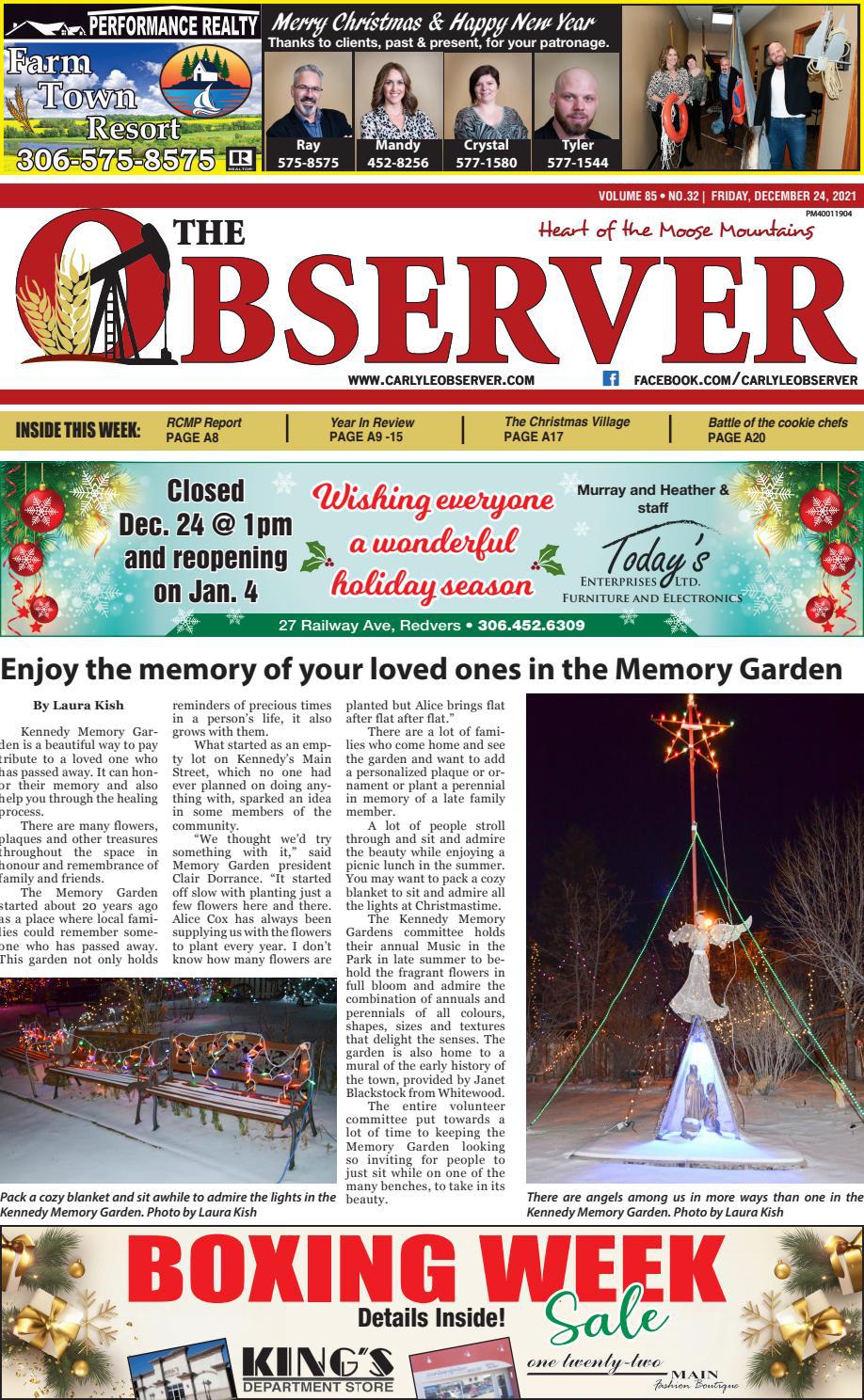 The Observer December 24, 2021 by Carlyle Observer Issuu