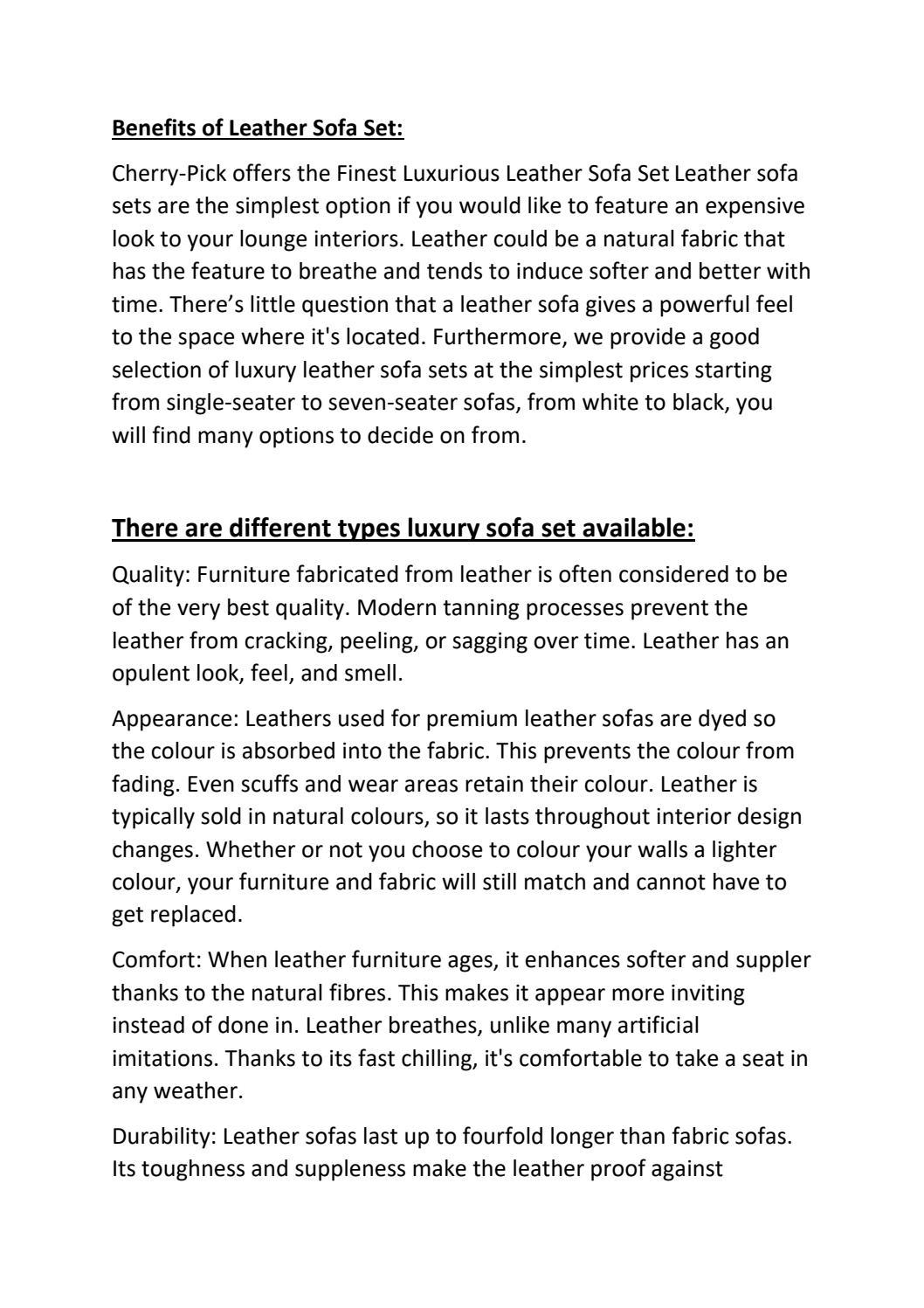 Best Leather Sofa Set Designs in Bangalore by chitralekha_122345 Issuu