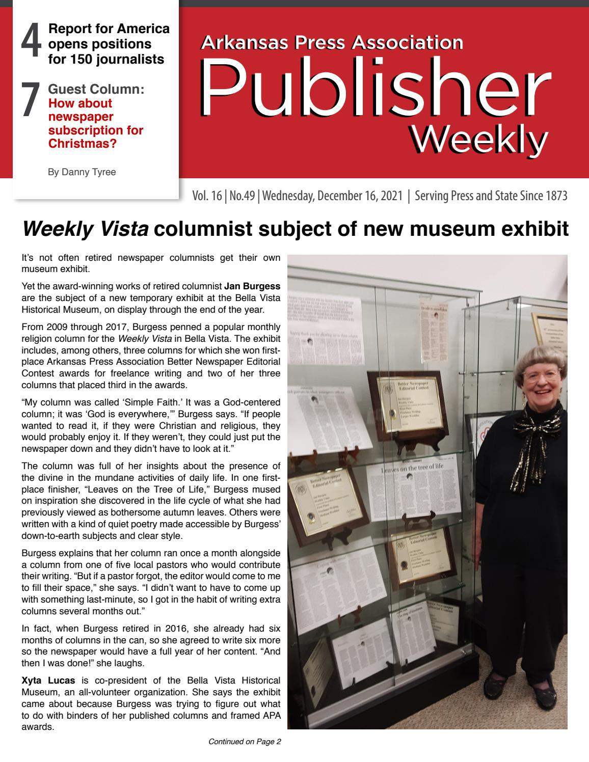 Arkansas Publisher Weekly December 16, 2021 by Arkansas Press