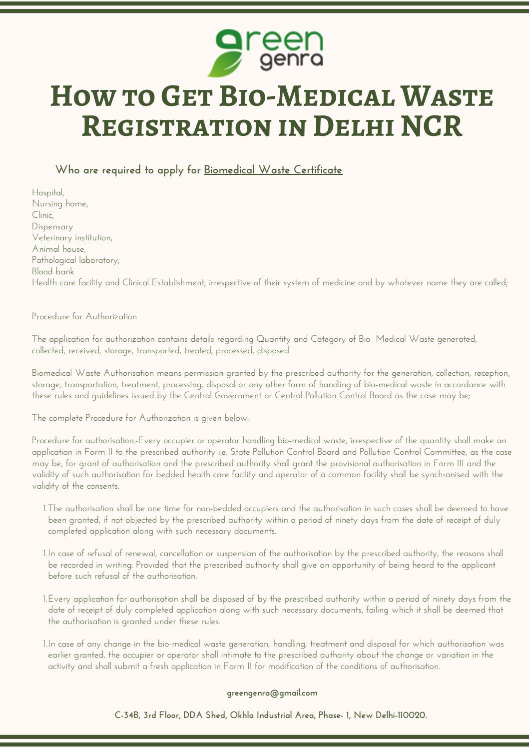 Who are required to apply for Biomedical Waste Certificate by