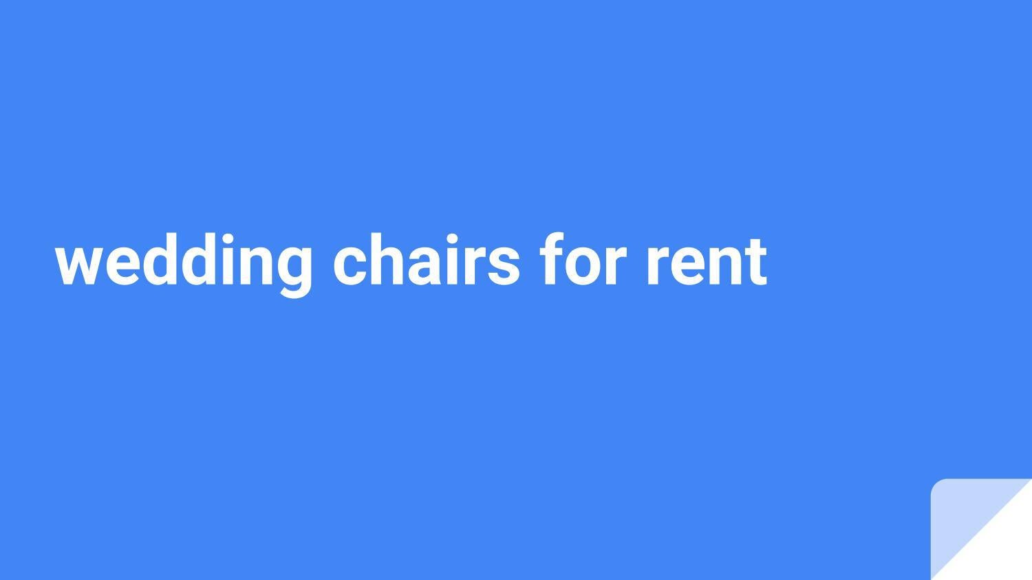 wedding chairs for rent by Eventrental Issuu