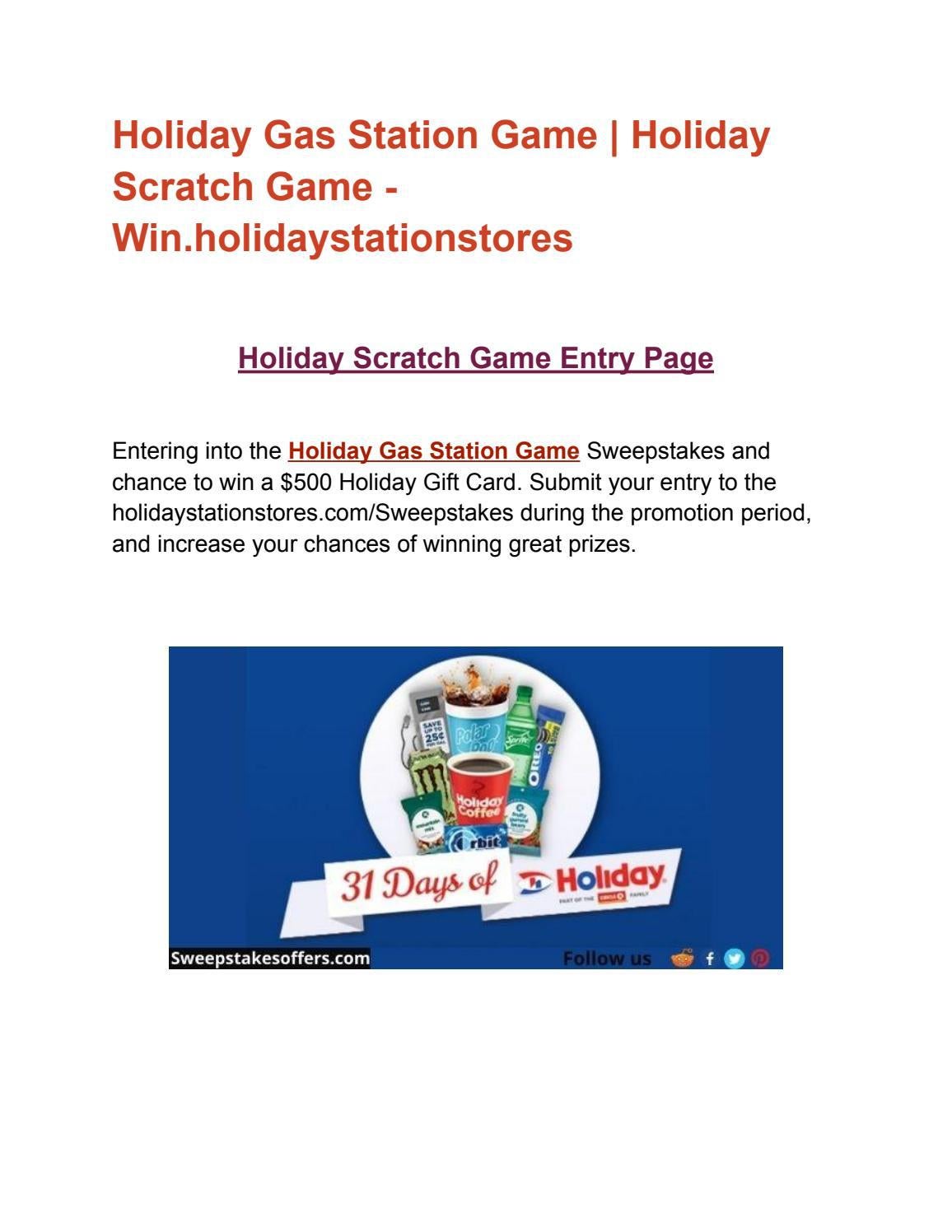 Holiday Gas Station Game by sweepstakesoffers - Issuu