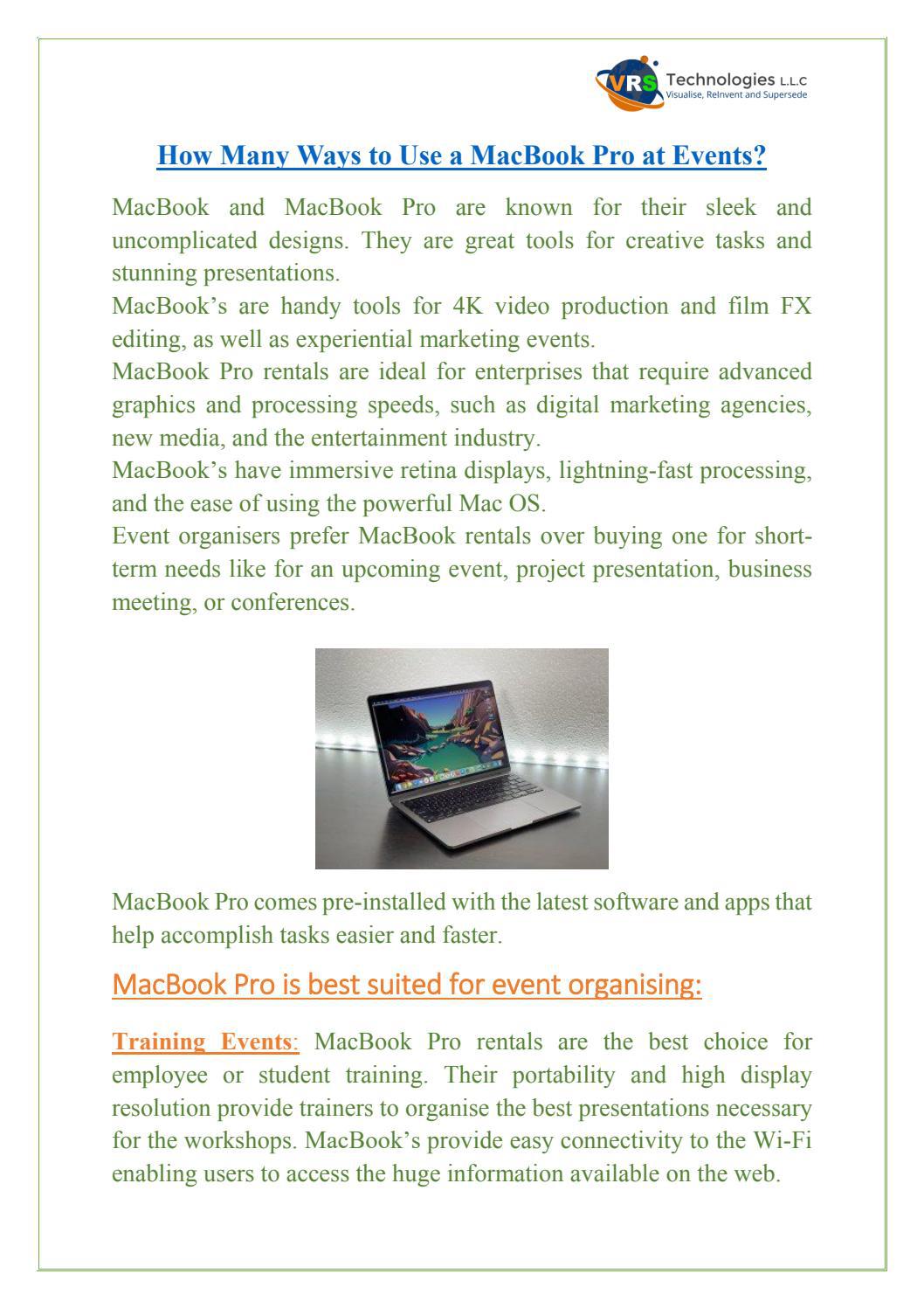 How Many Ways to Use a MacBook Pro at Events? by Issuu