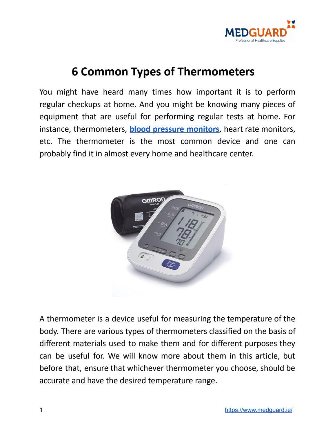 6 Common Types of Thermometers by Med Guard Issuu