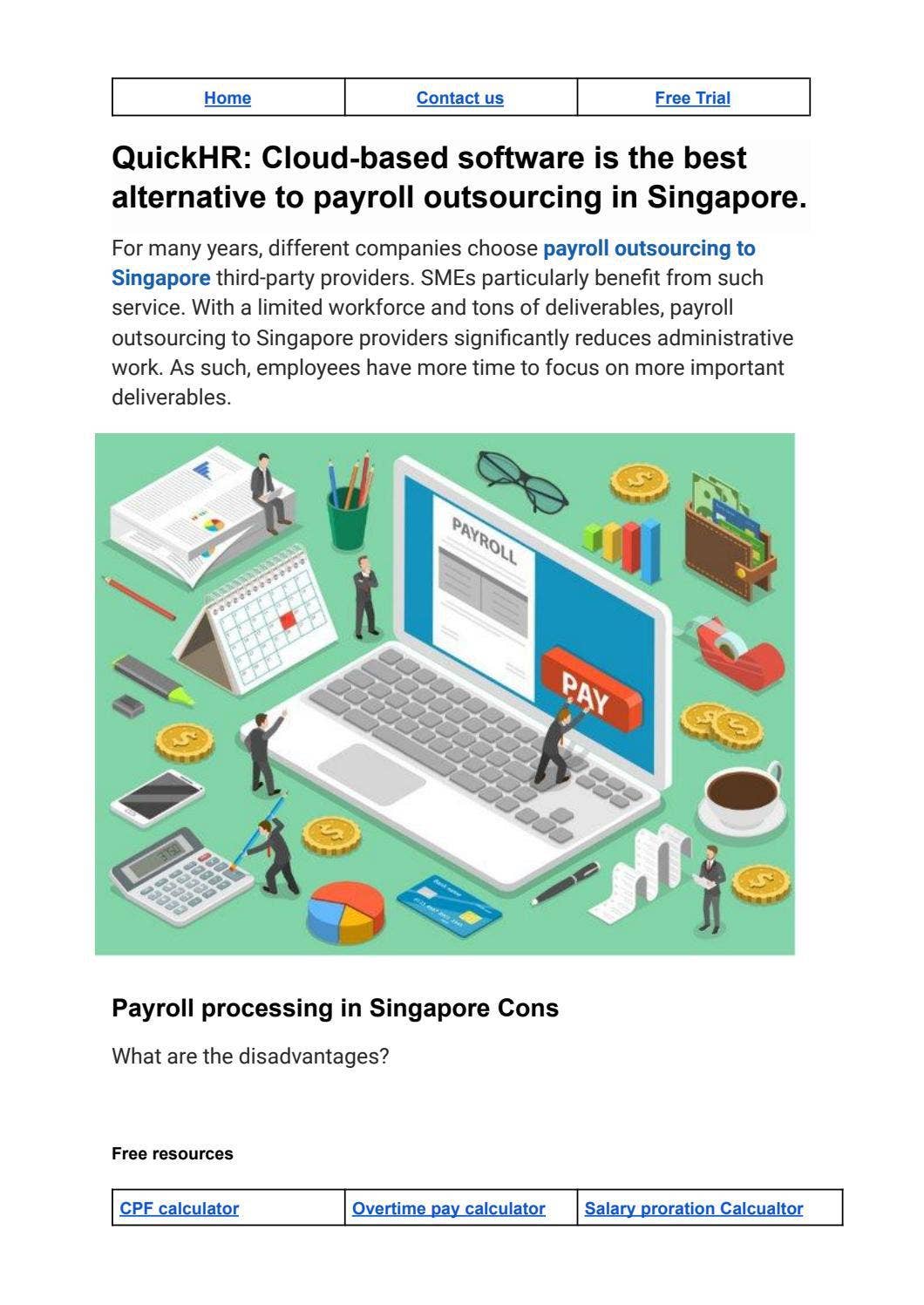 Best payroll outsourcing in Singapore by quickhr - Issuu
