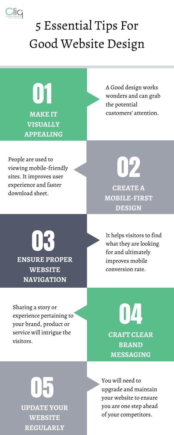 5 Essential Tips for Good Website Design by cliqtechno - Issuu