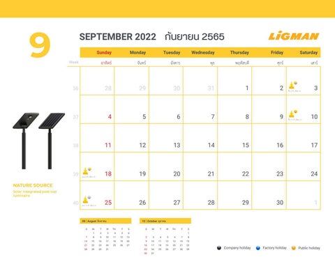 LIGMAN 灯饰目录 · Calendar 2022 第 19 页