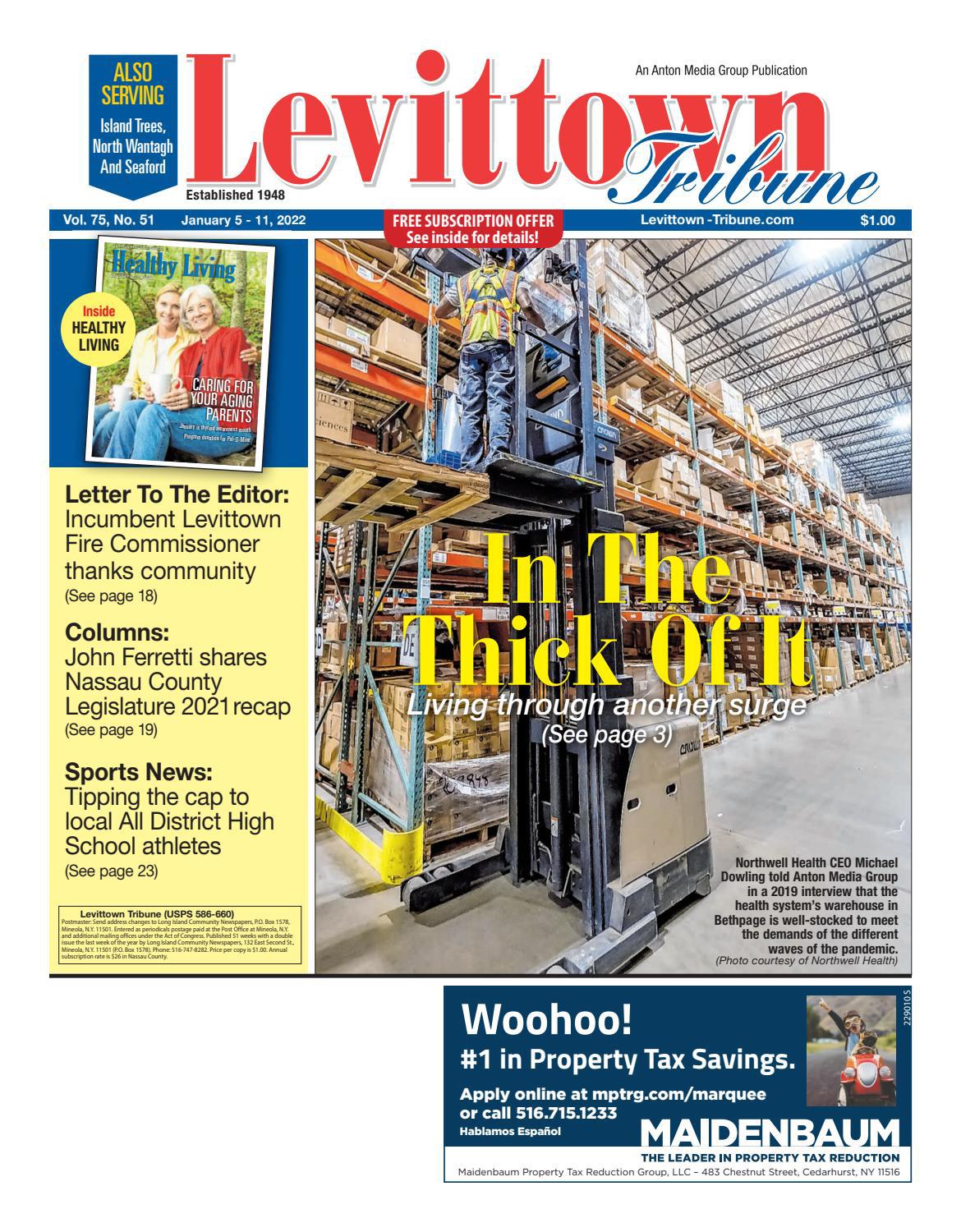 Levittown Tribune 1/5/22 edition is published weekly by Anton Media