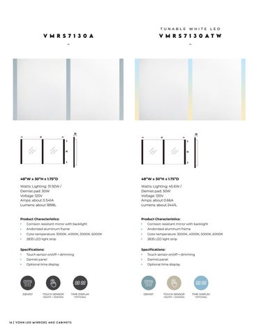 VONN - LED 卫浴 Mirrors and Cabinets 目录 第 16 页