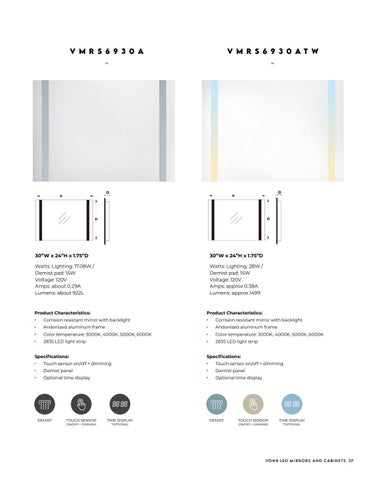 VONN - LED 卫浴 Mirrors and Cabinets 目录 第 17 页