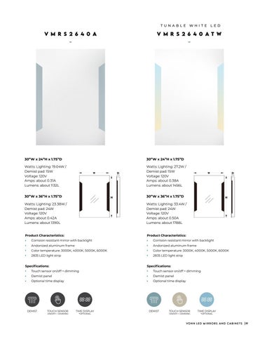 VONN - LED 卫浴 Mirrors and Cabinets 目录 第 19 页