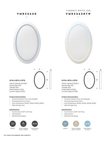 VONN - LED 卫浴 Mirrors and Cabinets 目录 第 22 页