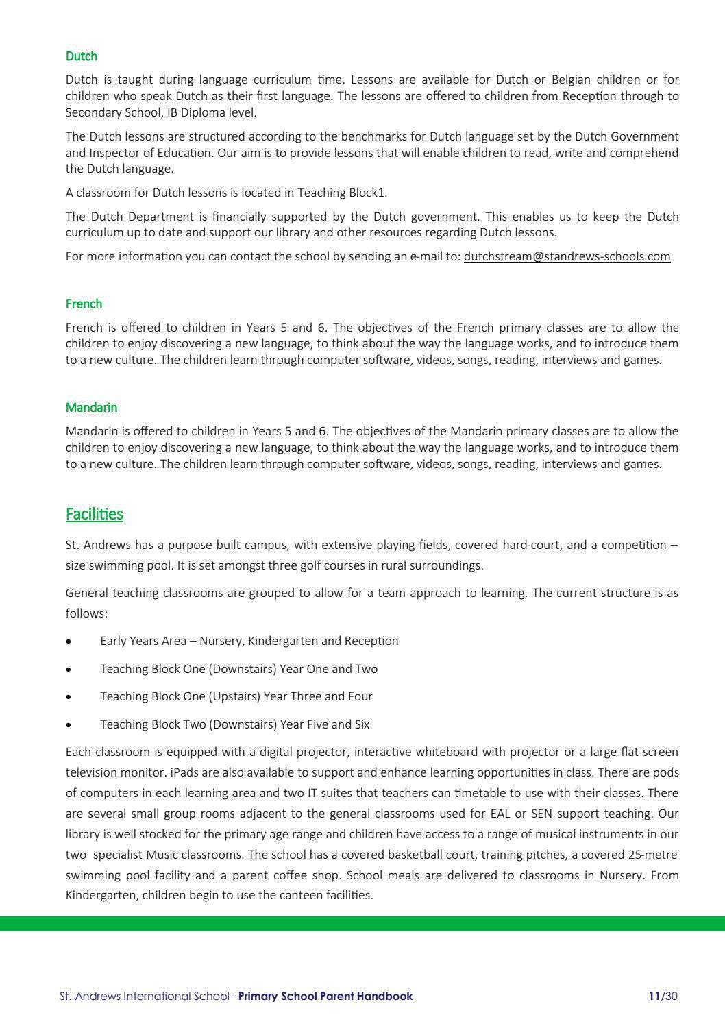 Primary Parent Handbook 2021-22 by St Andrews International School ...