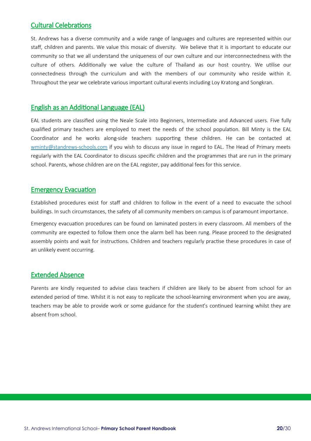 Primary Parent Handbook 2021-22 by St Andrews International School ...