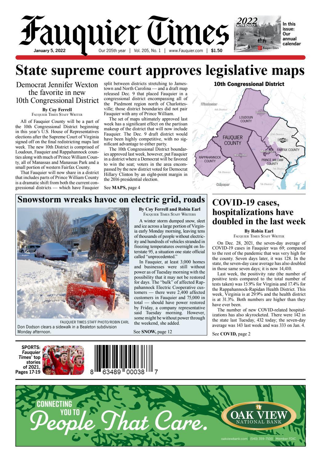 Fauquier Times 01/05/2022 by Fauquier Times (52 issues) & Prince William  Times (52 issues) - Issuu