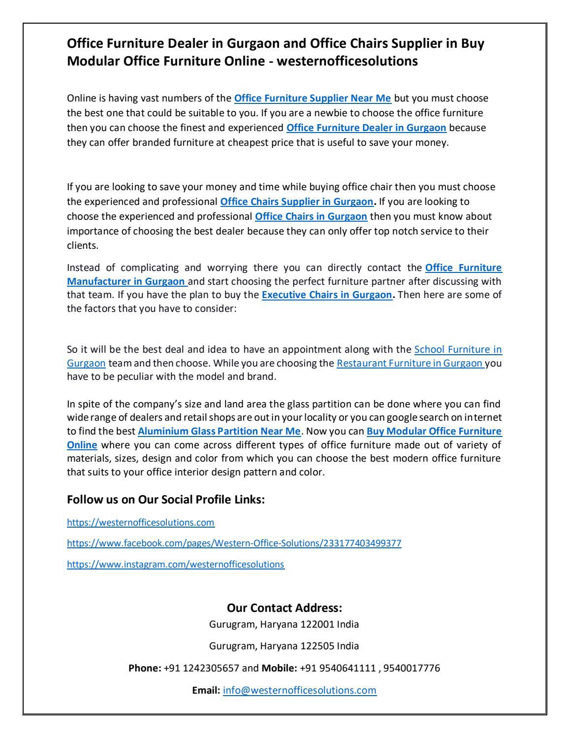 Office Furniture Dealer in Gurgaon and Office Chairs Supplier in Buy