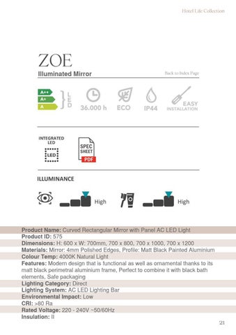 HotelLifeCollection_ LED Mirror 灯饰目录 第 21 页