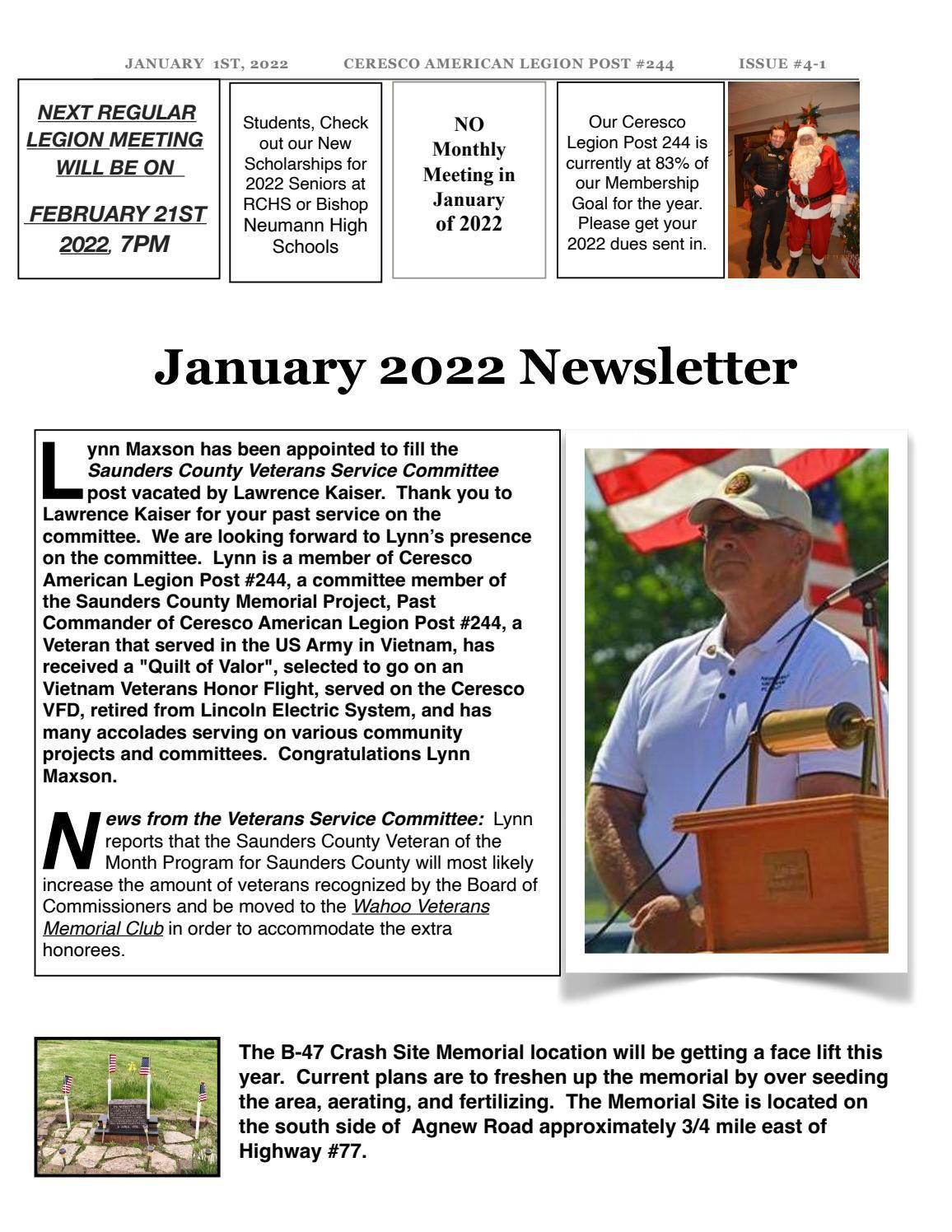 January 2022 Ceresco Post 244 Newsletter by kickcam Issuu