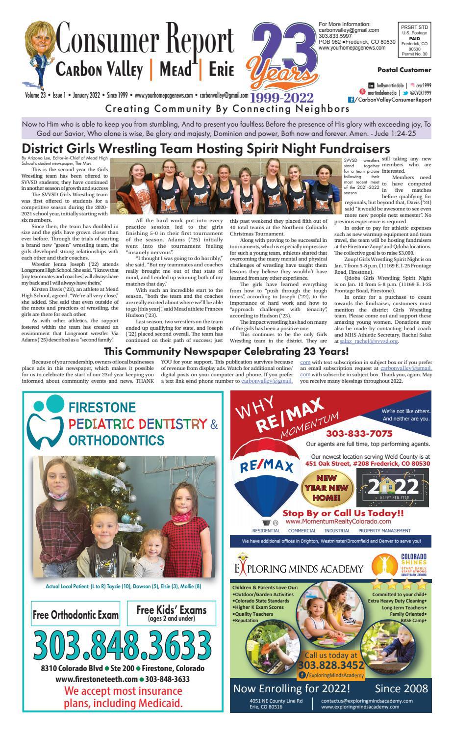 CVCRJan2022 by Consumer Report for Carbon Valley, Mead and Erie Issuu