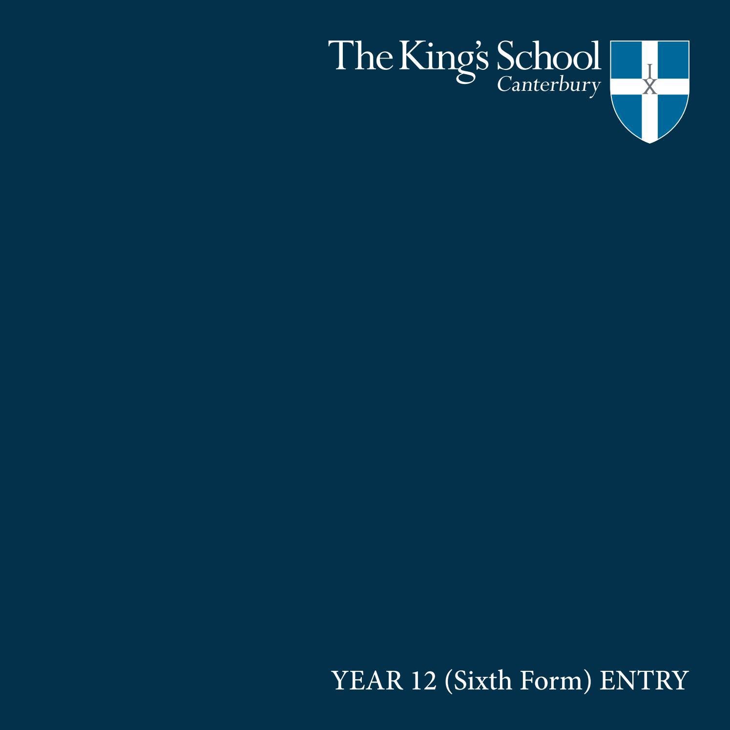 Admissions Procedure & FAQs Year 12 (Sixth Form) Entry. The King's