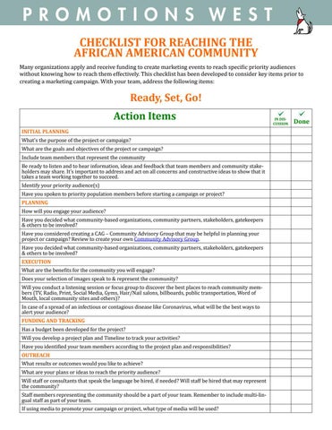 Checklist for Reaching the African American Community by prmotionswest ...